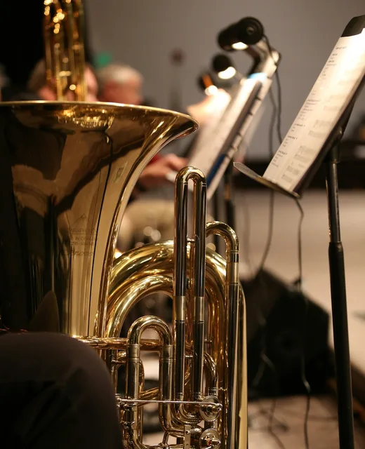 Brass instruments displayed — wholesale instrument supply
